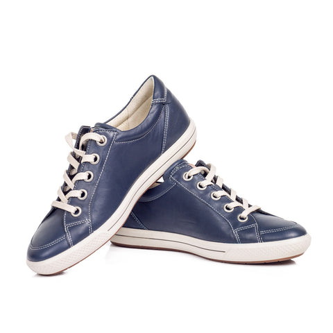 Blue Leather Sneakers